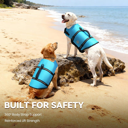 Rip Stop Dog Life Jacket, Buoyancy Aid with Handle, Buoyancy for Doggy, Dog Life Jacket for Swimming & Boating, XXS, Blue