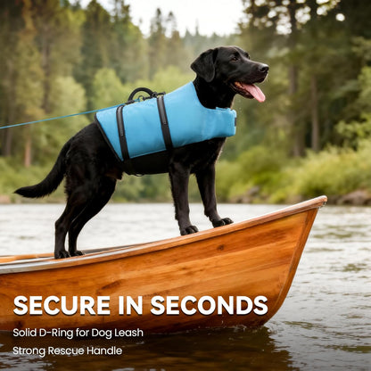 Rip Stop Dog Life Jacket, Buoyancy Aid with Handle, Buoyancy for Doggy, Dog Life Jacket for Swimming & Boating, XXS, Blue
