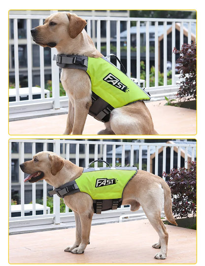 Pets Floatation Vest Adjustable Ripstop Safety Dog Swimsuit for Summer Beach Surfing Training Essential Dog Life Jacket Supplies