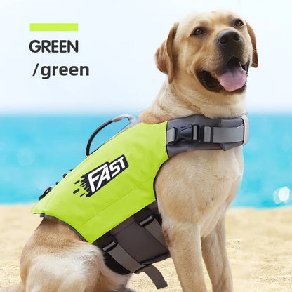 Pets Floatation Vest Adjustable Ripstop Safety Dog Swimsuit for Summer Beach Surfing Training Essential Dog Life Jacket Supplies