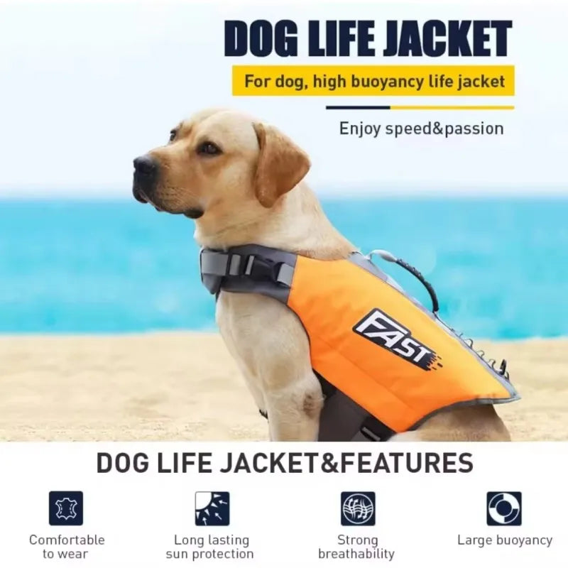 Pets Floatation Vest Adjustable Ripstop Safety Dog Swimsuit for Summer Beach Surfing Training Essential Dog Life Jacket Supplies